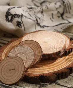 Đế Nến Thơm, Lót Cốc Ly Bằng Khoanh Gỗ tTròn Xinh Xắn Decor Chụp Ảnh